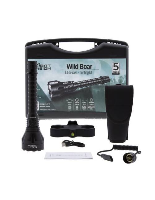 LINTERNA WILD BOAR 1,118 LUM./1,216 MT KIT CAZA
