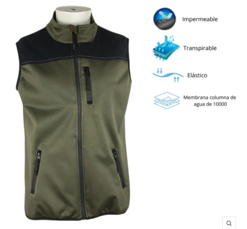 CHALECO DE CAZA HOMBRE PASIÓN MORENA SOFT SHELL LIGERO VERDE