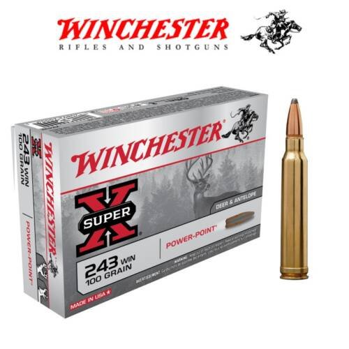 WINCHESTER 243 WIN 100GR POWER POINT SUPER X