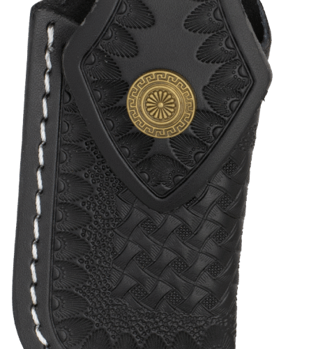 39788-NE - Funda de Piel Negra para Navajas 12 cm