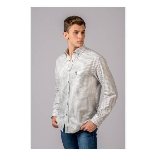 CAMISA CUADROS MARRÓN Y VERDE
