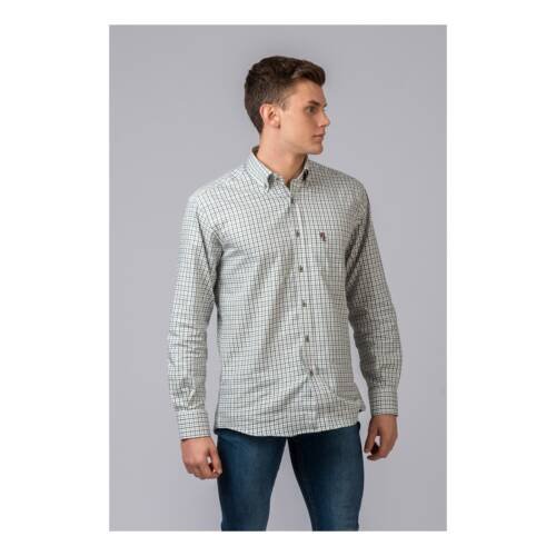 CAMISA CUADROS VERDE Y MARRÓN