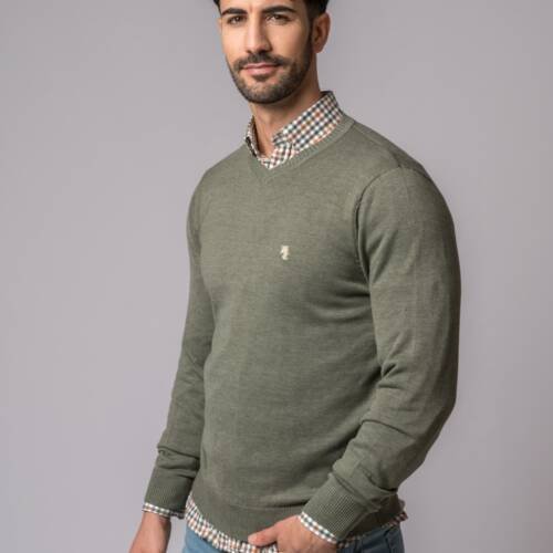 JERSEY CUELLO PICO VERDE DESLAVADO